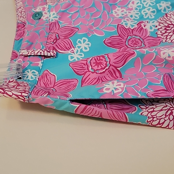 LILLY PULITZER Cropped Blue Pink White Flowe Print Pants Size 2 - Picture 14 of 14